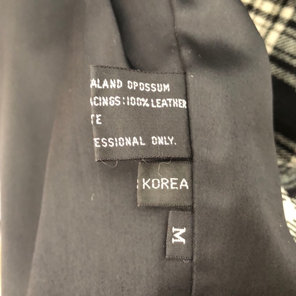 Denim & Leather Jacket with Real Opposum Fur Vintage Jacket - Picture 6 of 8